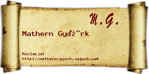 Mathern Györk névjegykártya